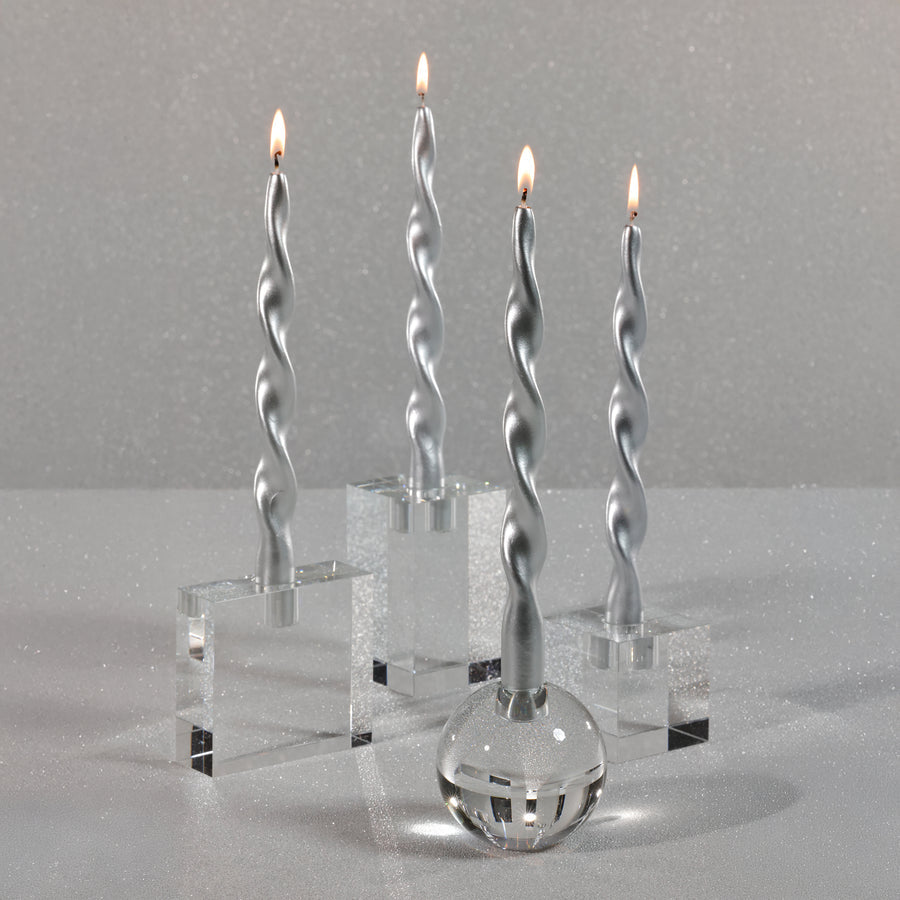 Square Crystal Glass Taper Holder - Taper Holder by Carlyle Avenue