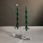Square Crystal Glass Taper Holder - Taper Holder by Carlyle Avenue