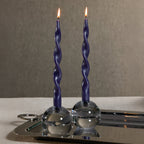 Round Crystal Glass Taper Holder - Candle Holders by Carlyle Avenue