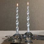 Round Crystal Glass Taper Holder - Candle Holders by Carlyle Avenue
