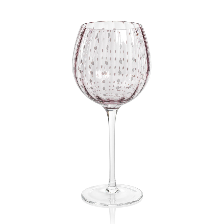 Portofino White Dot Glassware - Purple