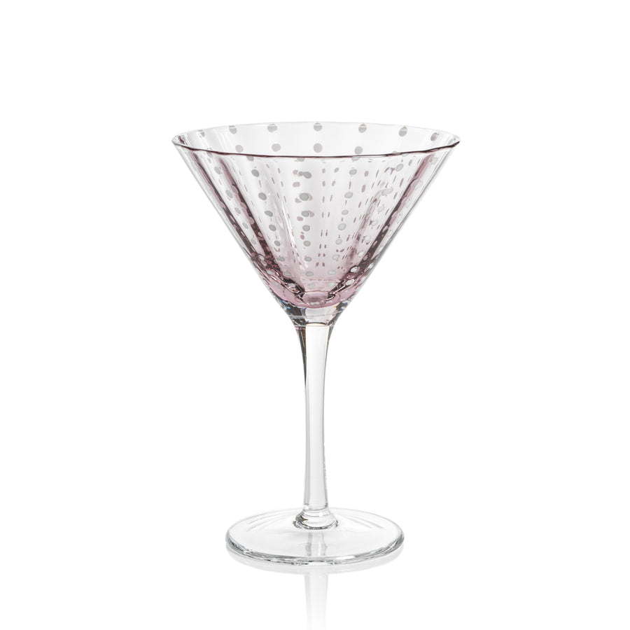 Portofino White Dot Glassware - Purple