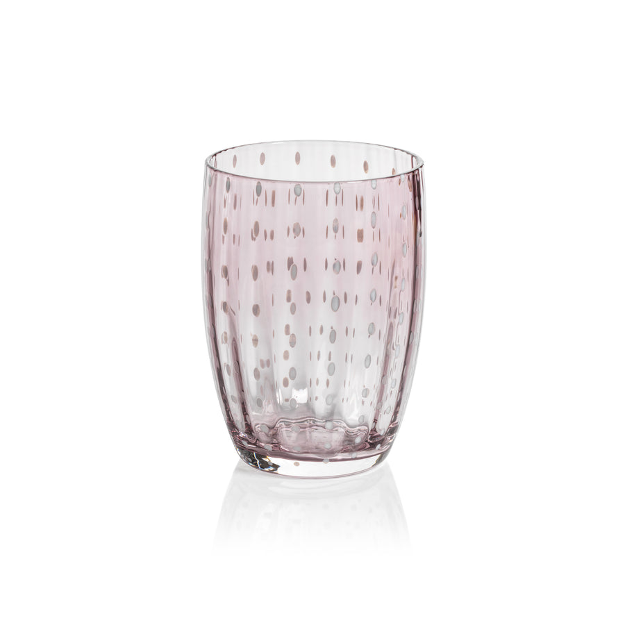 Portofino White Dot Glassware - Purple