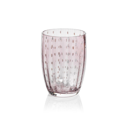Portofino White Dot Glassware - Purple - Drinkware by Carlyle Avenue