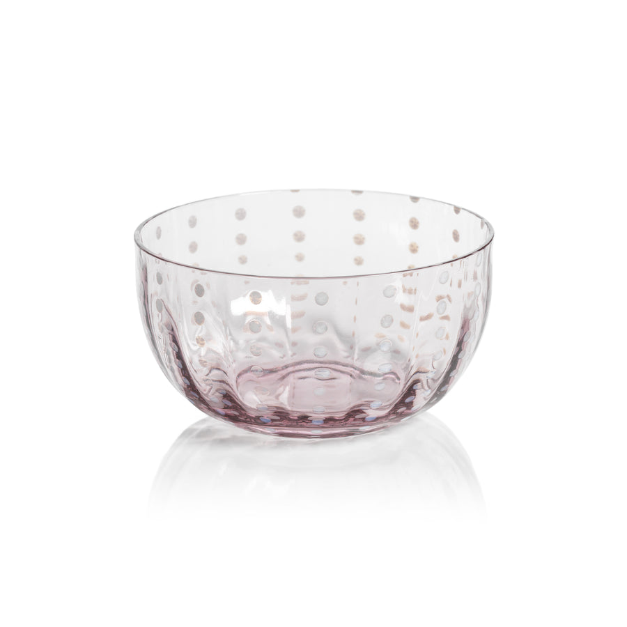 Portofino White Dot Glassware - Purple