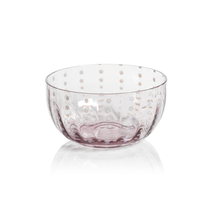 Portofino White Dot Glassware - Purple - Drinkware by Carlyle Avenue