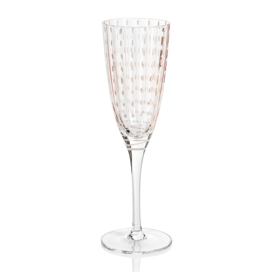 Portofino White Dot Glassware - Pink