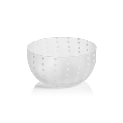 Portofino White Dot Condiment Bowl - Frosted - Bowls by Carlyle Avenue