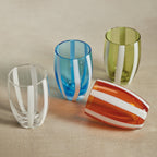 Portofino Striped Stemless Glass - Set of 4 - Drinkware Sets by Carlyle Avenue