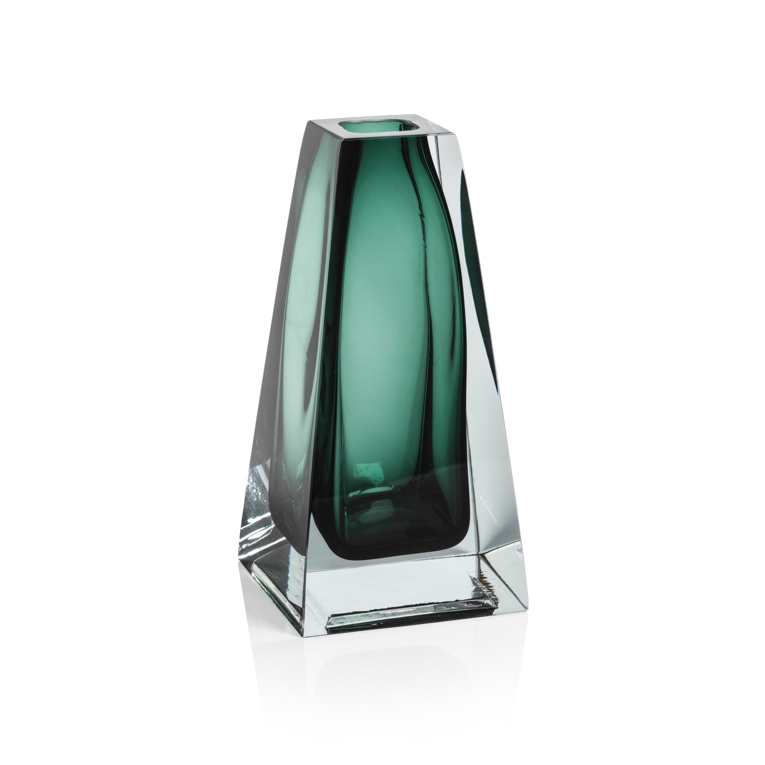 Corinthia Polished Glass Vase - Emerald Green