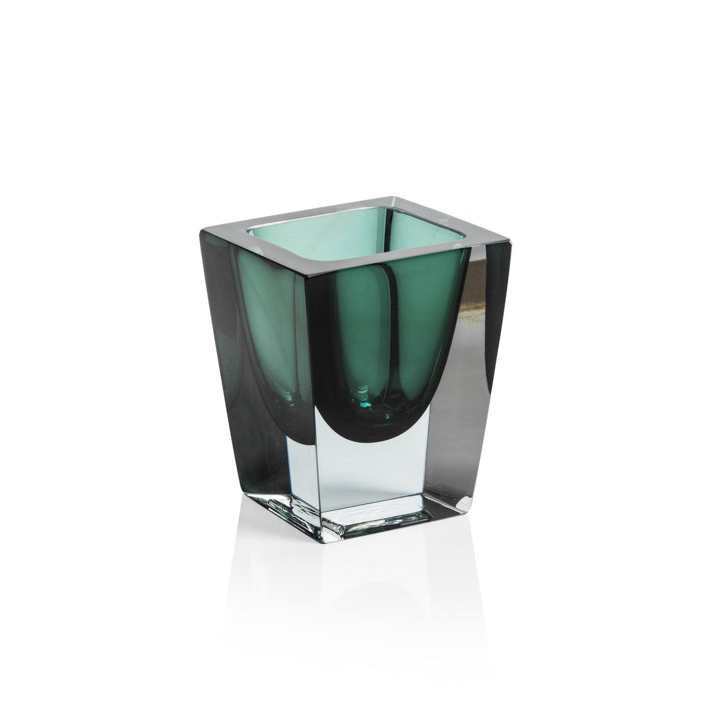 Corinthia Polished Glass Vase - Emerald Green