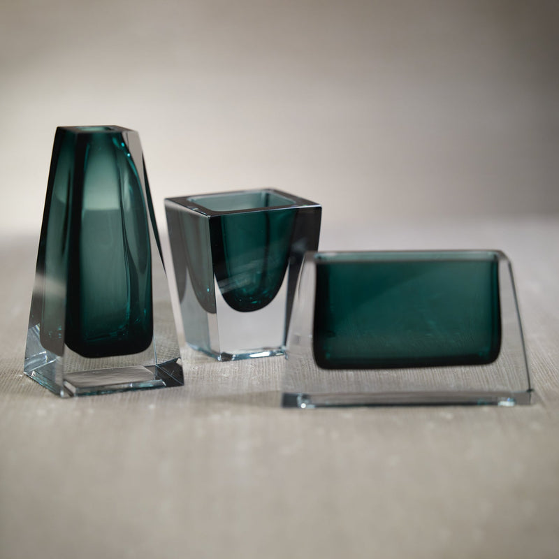 Corinthia Polished Glass Vase - Emerald Green - Vases by Carlyle Avenue