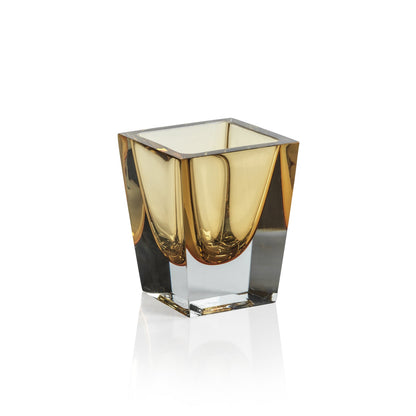 Corinthia Polished Glass Vase - Amber - Vases by Carlyle Avenue