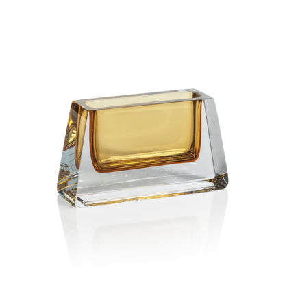 Corinthia Polished Glass Vase - Amber - Vases by Carlyle Avenue