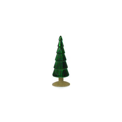 Alpine Glass Tree on Gold Glitter Base - Green - Christmas Trees by Carlyle Avenue