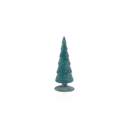 Sugar Pine Glass Tree on Silver Glitter Base - Blue - Christmas Trees by Carlyle Avenue