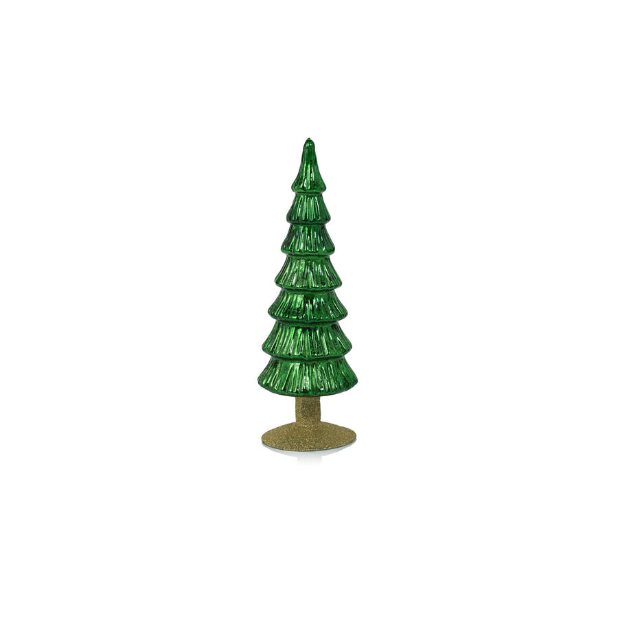 Miramonti Glass Tree on Gold Glitter Base - Classic Green - Christmas Trees by Carlyle Avenue