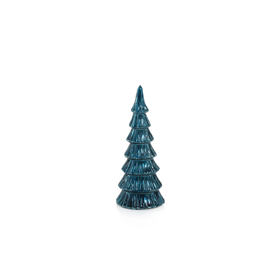 Verbier LED Glass Tree - Blue and Silver