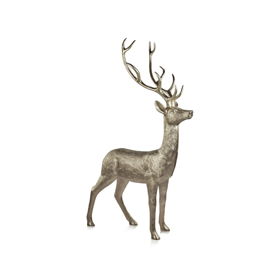 Large Silver Reindeer - Looking Up - Holiday Decor by Carlyle Avenue