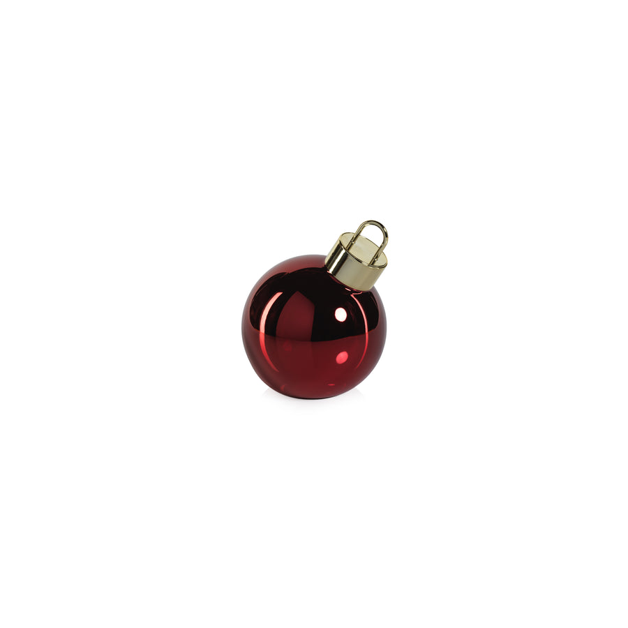 LED Metallic Glass Oversized Ornament Ball - Red