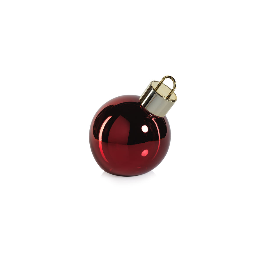 LED Metallic Glass Ornament Ball - Red - Holiday Decor by Carlyle Avenue