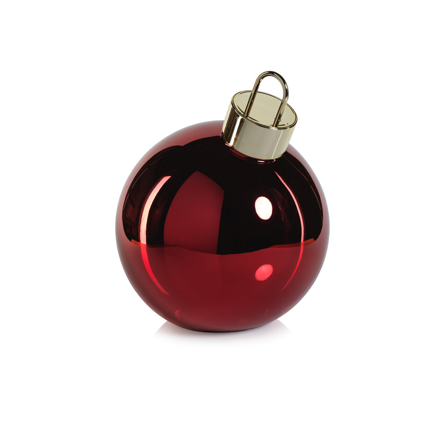 LED Metallic Glass Ornament Ball - Red - Holiday Decor by Carlyle Avenue