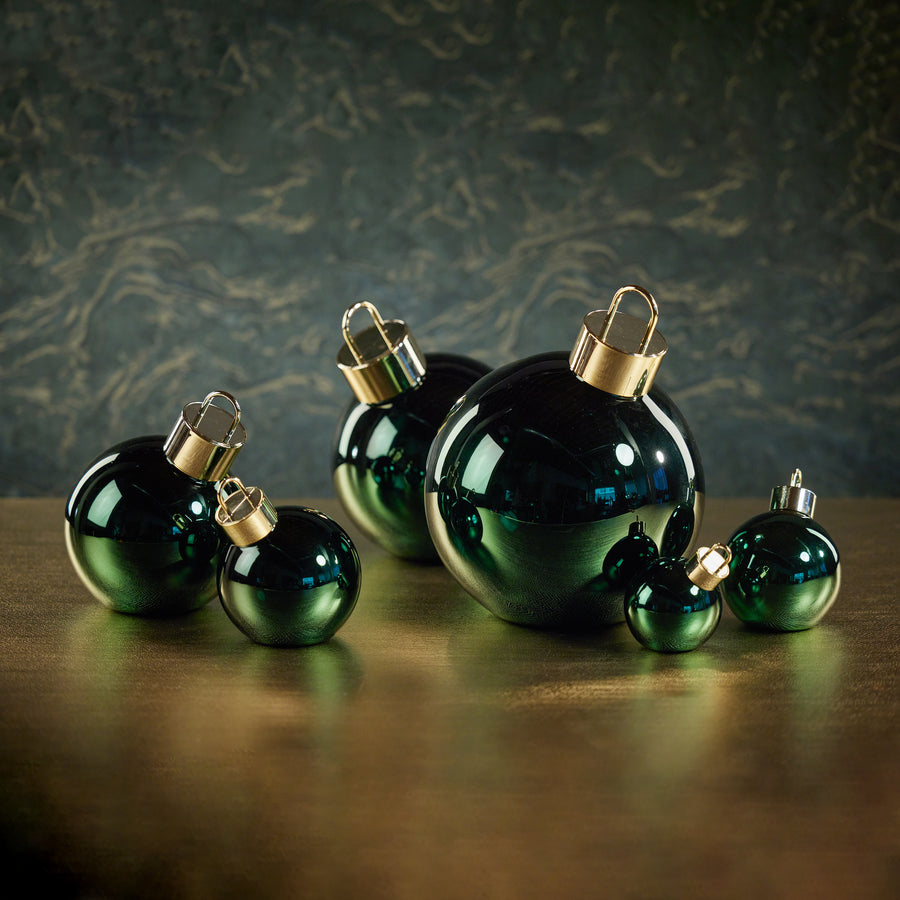 LED Metallic Glass Oversized Ornament Ball - Green - Holiday Decor by Carlyle Avenue