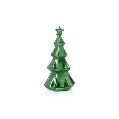 LED Hexagon Antique Tree with Star Design - Green - Christmas Decor by Carlyle Avenue