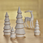 Matte White Alpina Porcelain Tree with Gold Trim - Holiday Decor by Carlyle Avenue