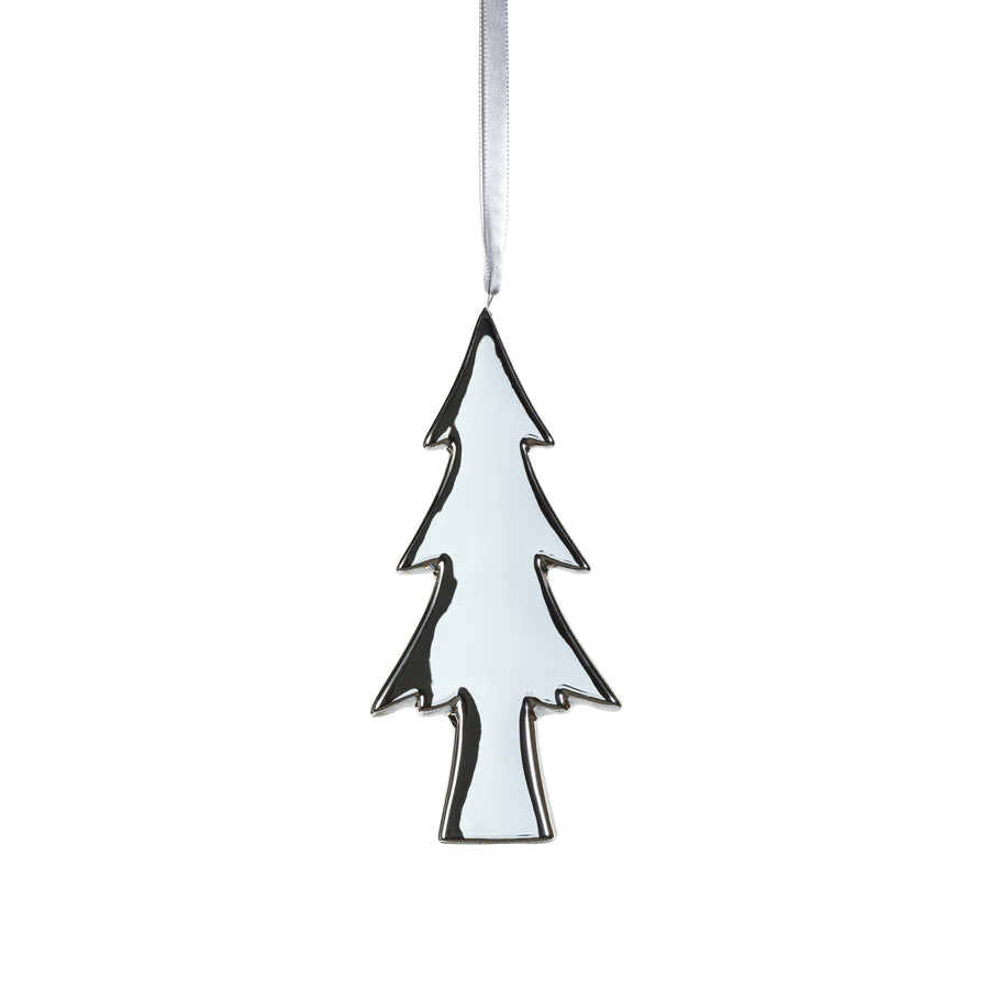 Ceramic Tree Ornament - Silver