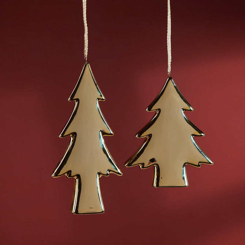 Ceramic Tree Ornament - Gold - Ornaments by Carlyle Avenue