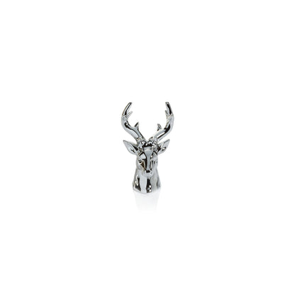 Rocky Mountain Ceramic Stag Head - Silver - Holiday Decor by Carlyle Avenue
