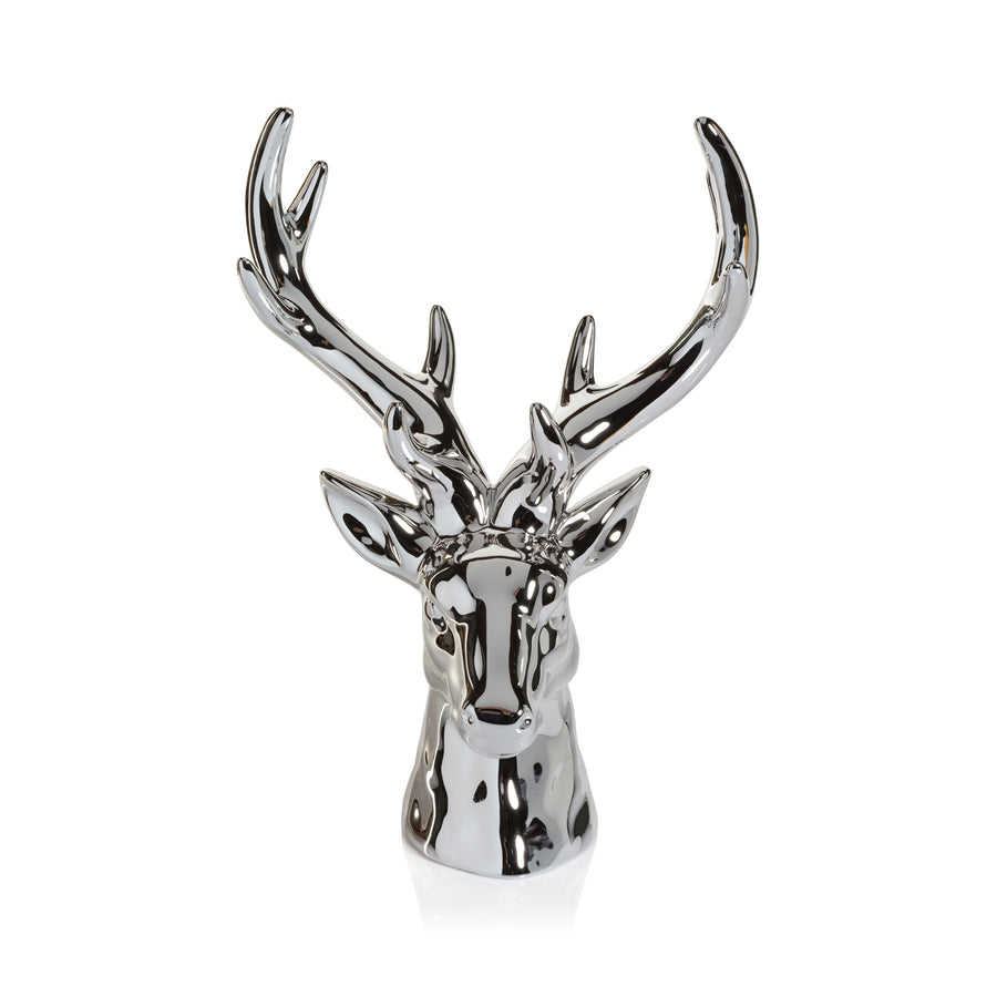 Rocky Mountain Ceramic Stag Head - Silver