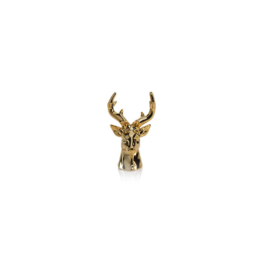 Rocky Mountain Ceramic Stag Head - Gold - Holiday Decor by Carlyle Avenue