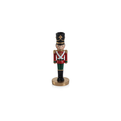 Nutcracker Taper Holder - Red & Green - Christmas Decor by Carlyle Avenue