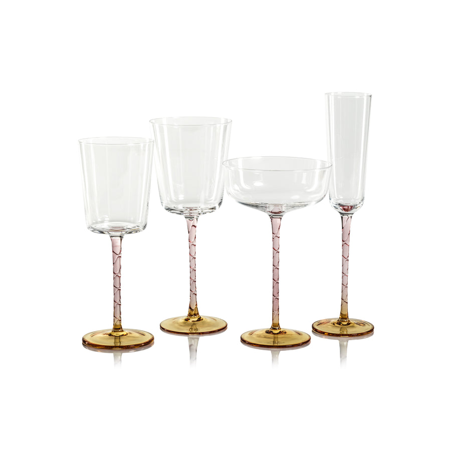 Vicenza Glassware - Amber and Pink