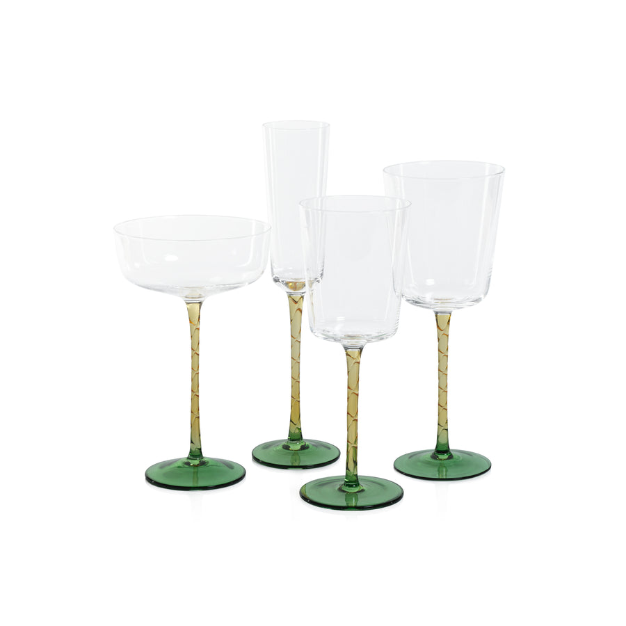 Vicenza Glassware - Green and Amber