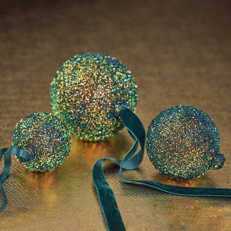 Multicolored Glass Ball Ornament - Green - Ornaments by Carlyle Avenue