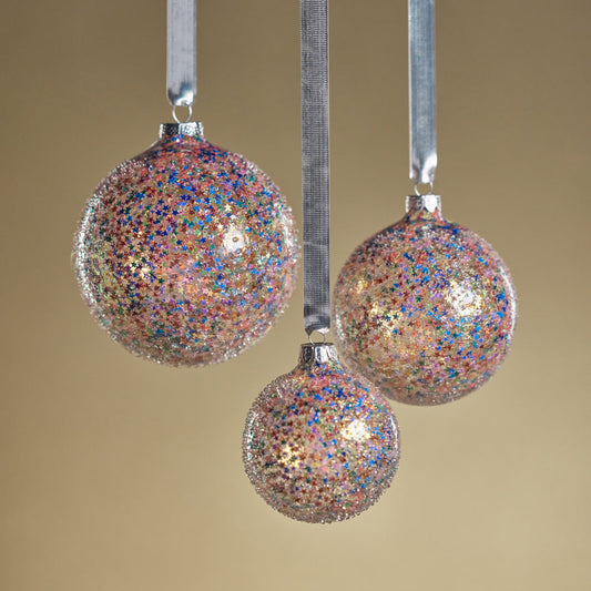 Confetti Glass Ball Ornament - Multi Bright