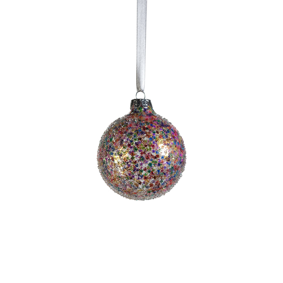 Confetti Glass Ball Ornament - Multi Bright