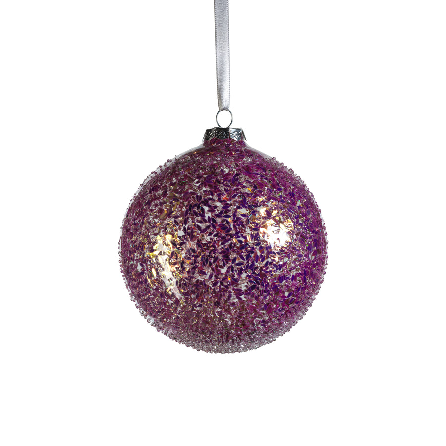 Confetti Glass Ball Ornament - Multi Pink