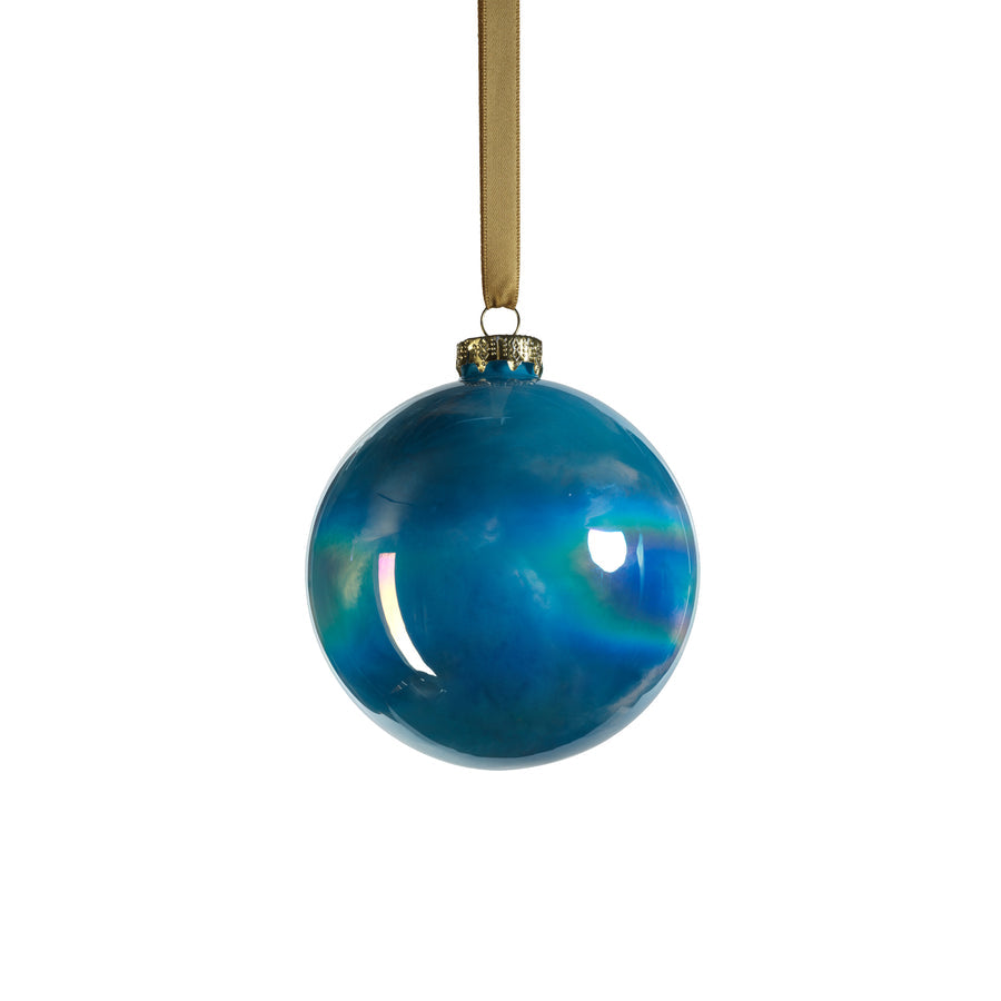 Solid Luster Glass Ball Ornament - Blue