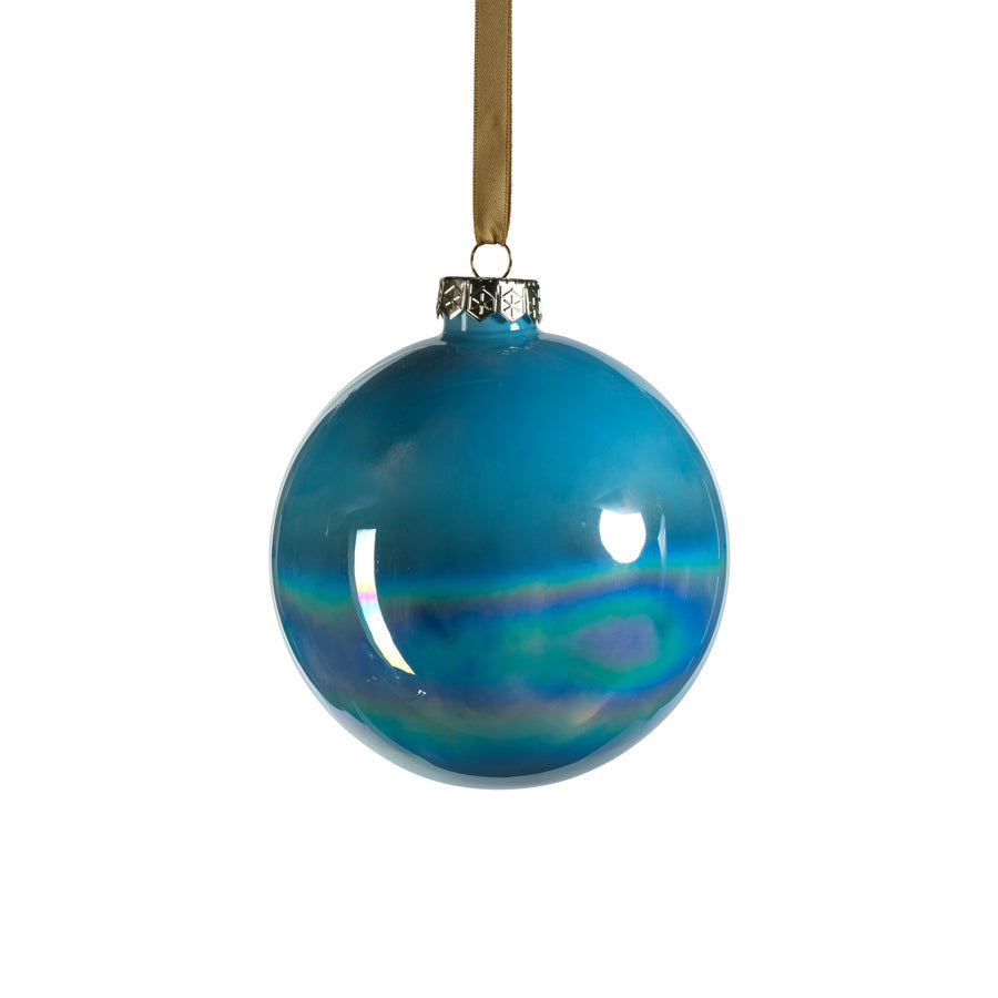 Solid Luster Glass Ball Ornament - Blue