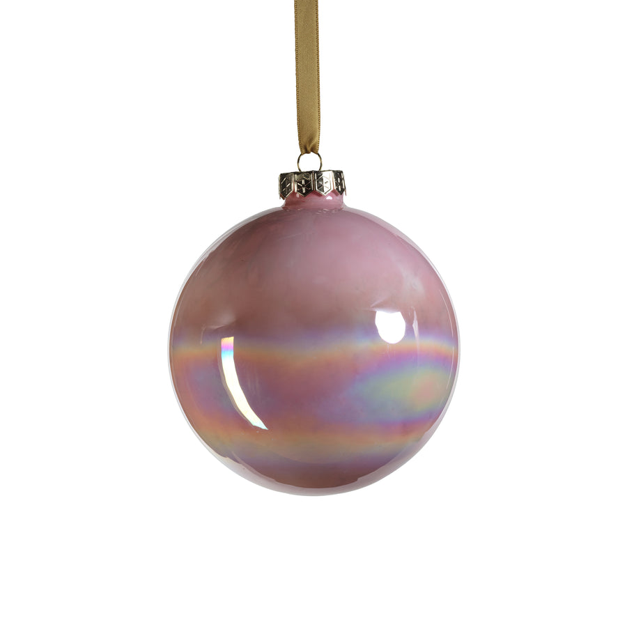 Solid Luster Glass Ball Ornament - Pink