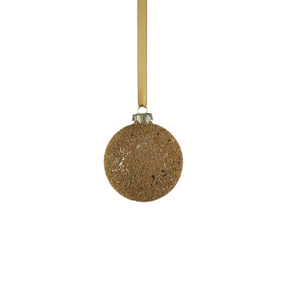 Beaded Glass Ball Ornament - Gold - Ornaments by Carlyle Avenue