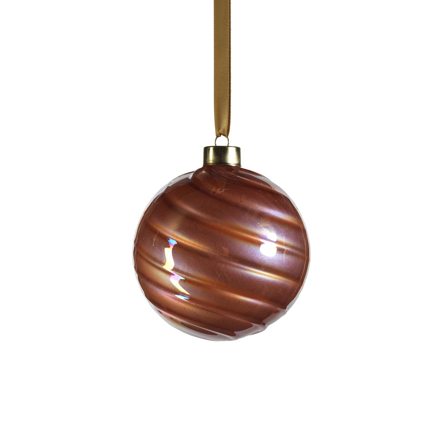 Pearl Luster Glass Ball Ornament - Rose Gold