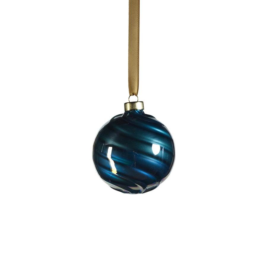 Pearl Luster Glass Ball Ornament - Blue