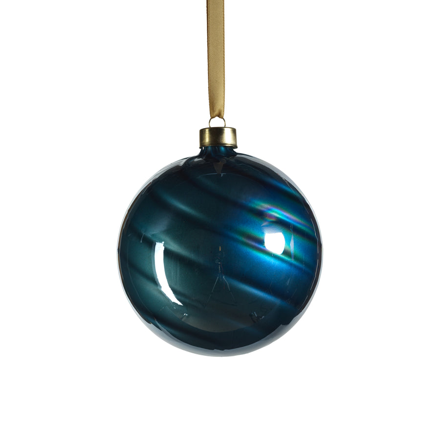 Pearl Luster Glass Ball Ornament - Blue