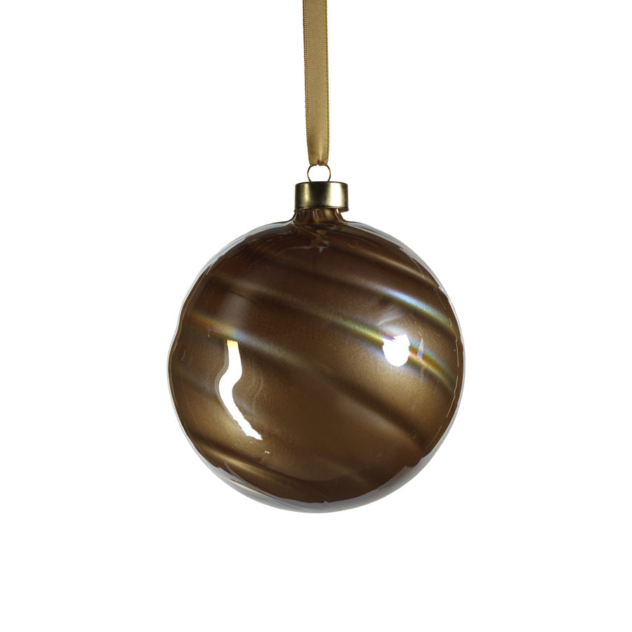 Pearl Luster Glass Ball Ornament - Gold