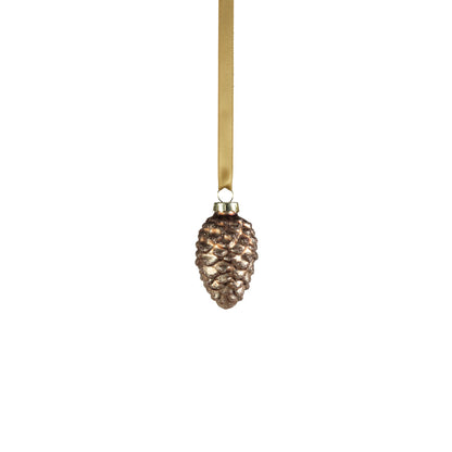 Glass Pine Cone Ornament - Umber Copper Bronze - Holiday Ornaments by Carlyle Avenue